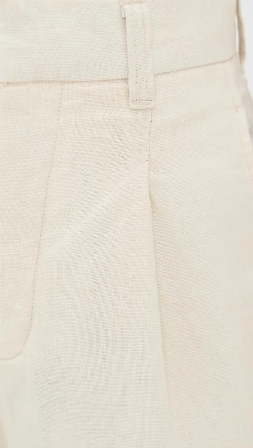 DL1961 Women's Hepburn Pleated Wide Leg High Rise Linen Pants
