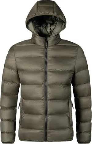Down Puffer Jacket Men Packable Lightweight Puffy Bubble Hooded Winter Coat Water-Repellent Windbreaker for Hiking