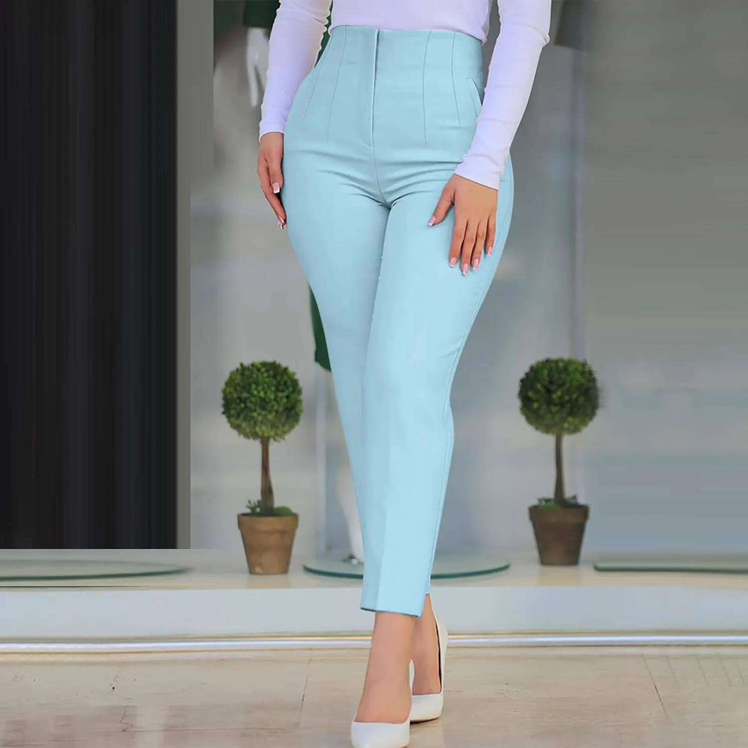 Dress Pants Women Work Pants Business Casual Trousers Pants Slacks for Women High Waisted Office Pants Work Pants