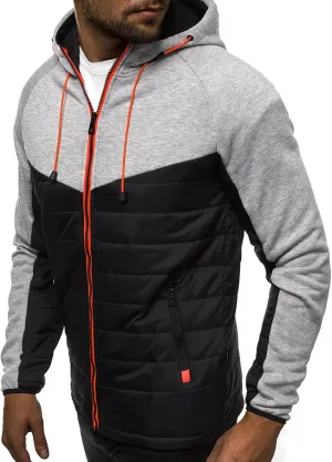 DuDubaby Men's Casual Camouflage Sports Sweatshirt Long Sleeve Zipper Hooded Jacket Coat