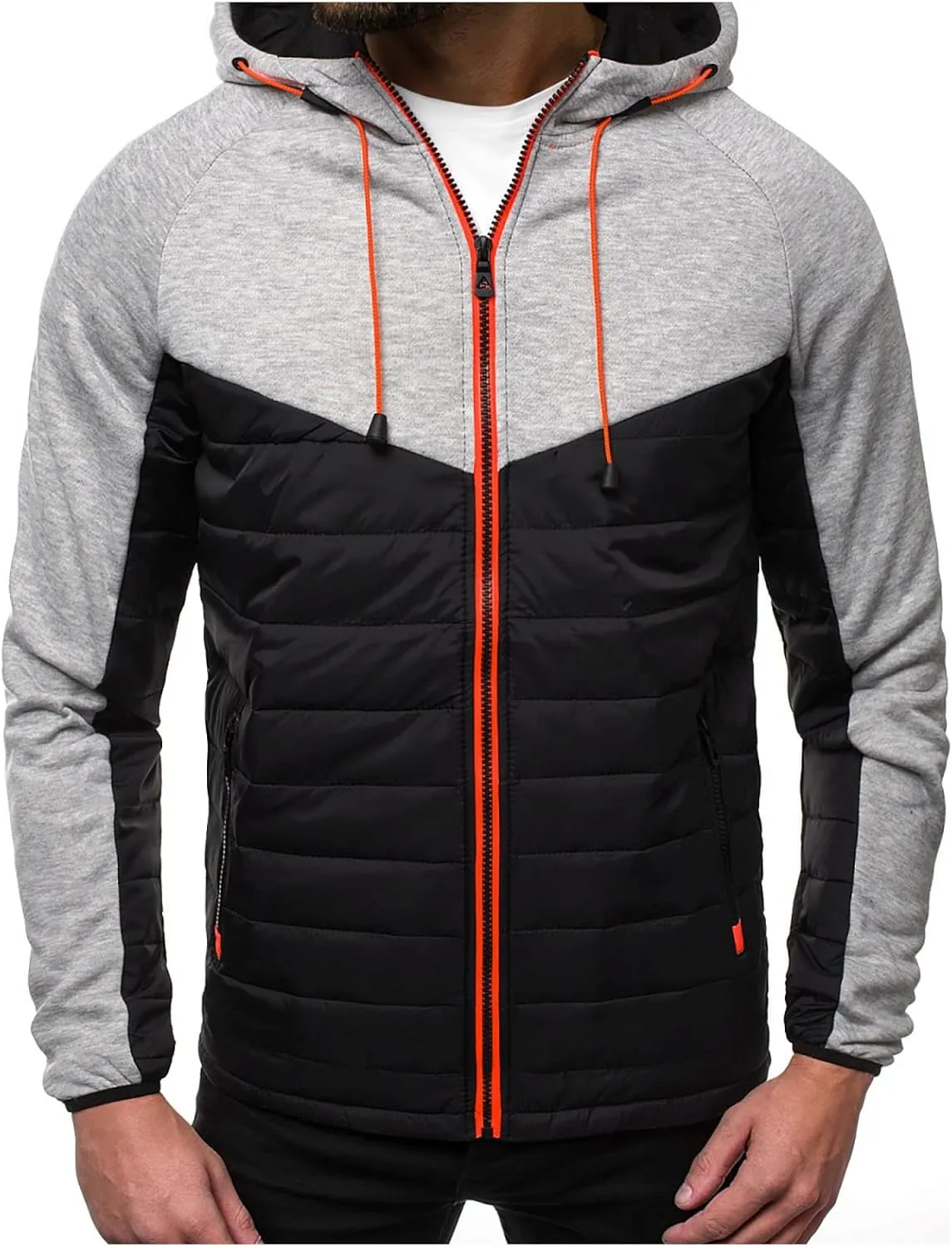 DuDubaby Men's Casual Camouflage Sports Sweatshirt Long Sleeve Zipper Hooded Jacket Coat
