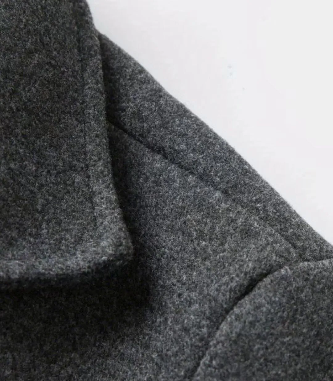 FTIMILD Mens Wool Blend Pea Coat Warm Winter Trench Coat Notched Lapel Double Breasted Overcoat