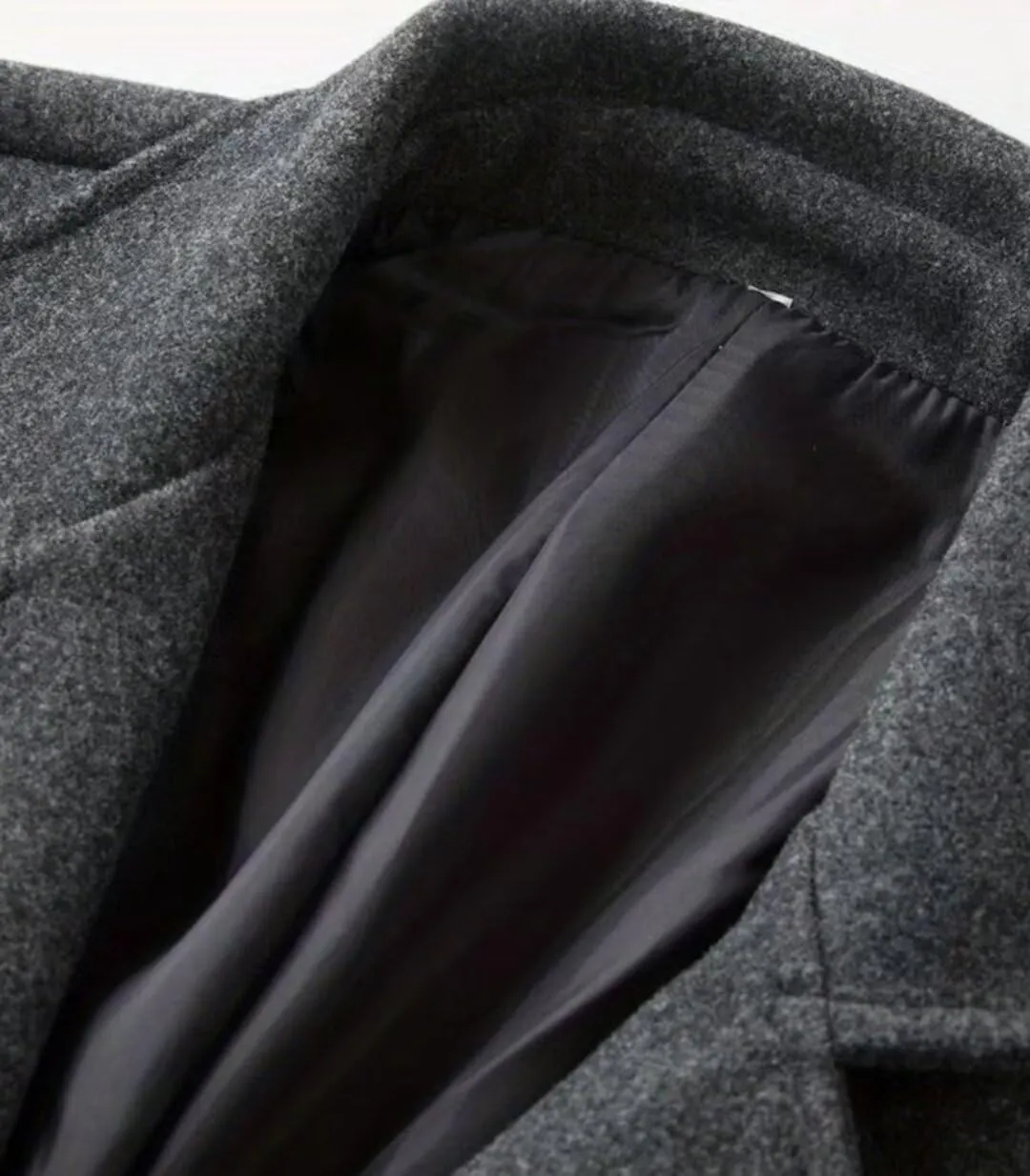 FTIMILD Mens Wool Blend Pea Coat Warm Winter Trench Coat Notched Lapel Double Breasted Overcoat