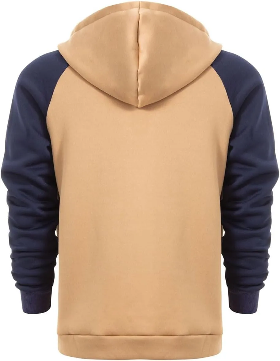 Full Zip Hoodies for Men Personalized Blank Hoodie Warm Big and Tall Sweater