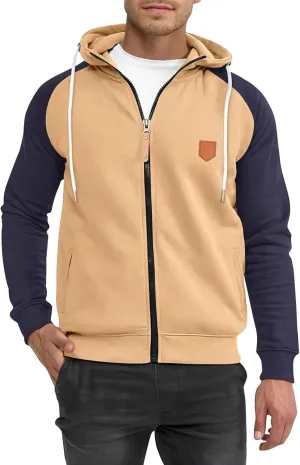 Full Zip Hoodies for Men Personalized Blank Hoodie Warm Big and Tall Sweater