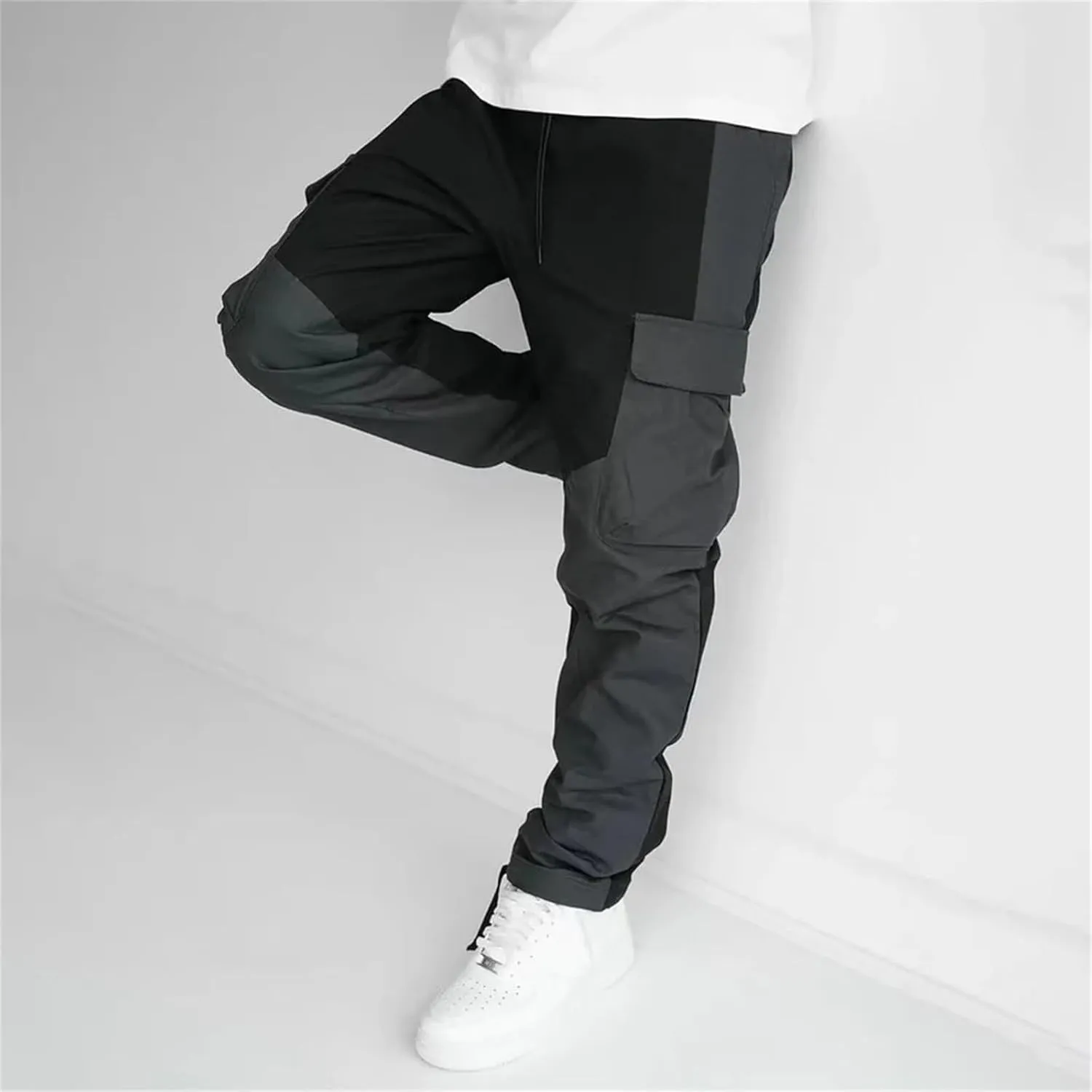 GIERIDUC Harajuku Hip Hop Denim Pants Men Mens Tactical Pants Lightweight Casual Chino Pants for Men Hiking Travel Sweatpants