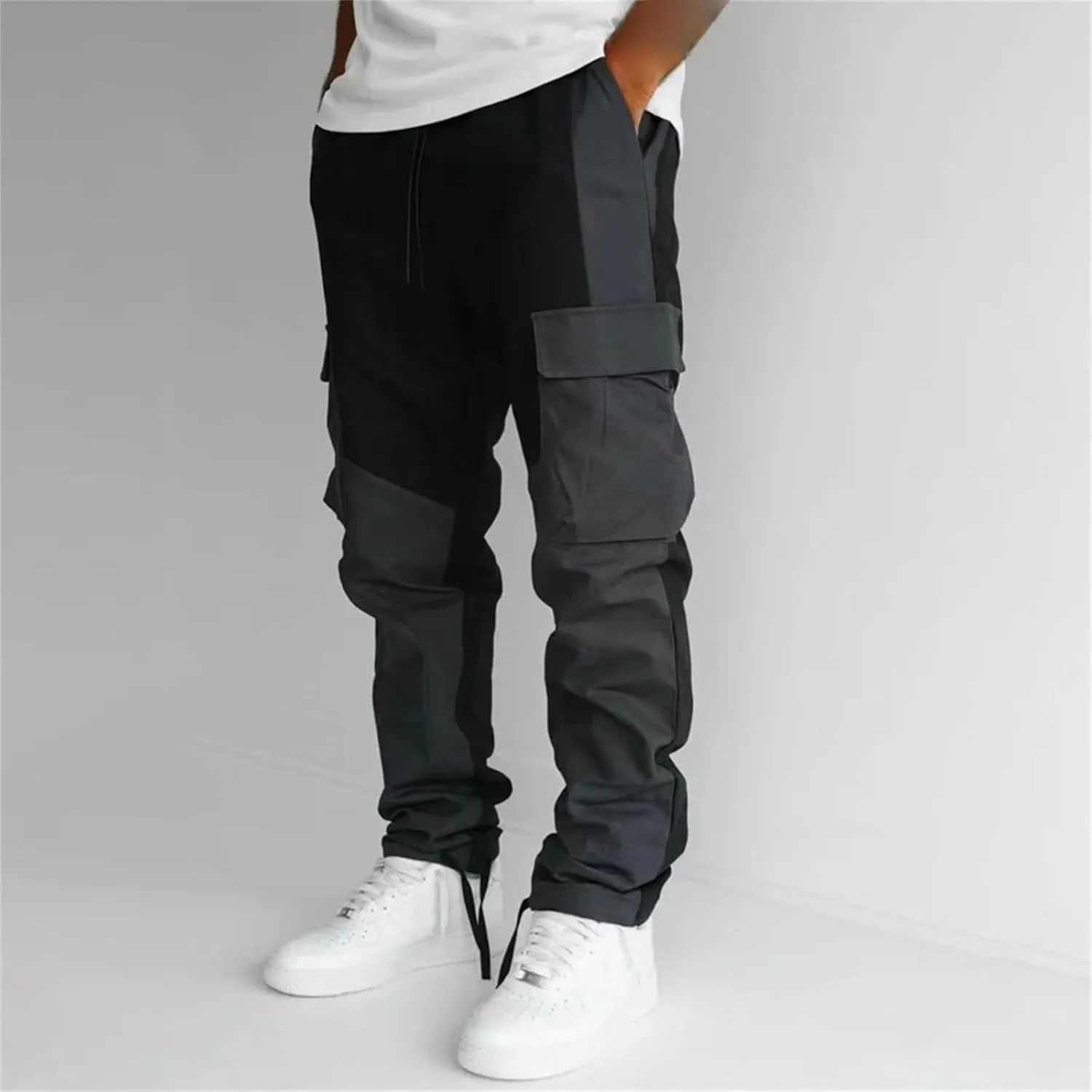 GIERIDUC Harajuku Hip Hop Denim Pants Men Mens Tactical Pants Lightweight Casual Chino Pants for Men Hiking Travel Sweatpants