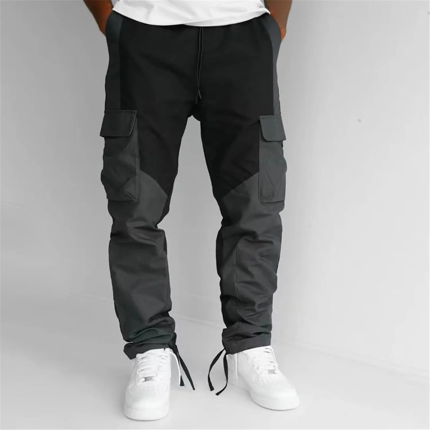 GIERIDUC Harajuku Hip Hop Denim Pants Men Mens Tactical Pants Lightweight Casual Chino Pants for Men Hiking Travel Sweatpants