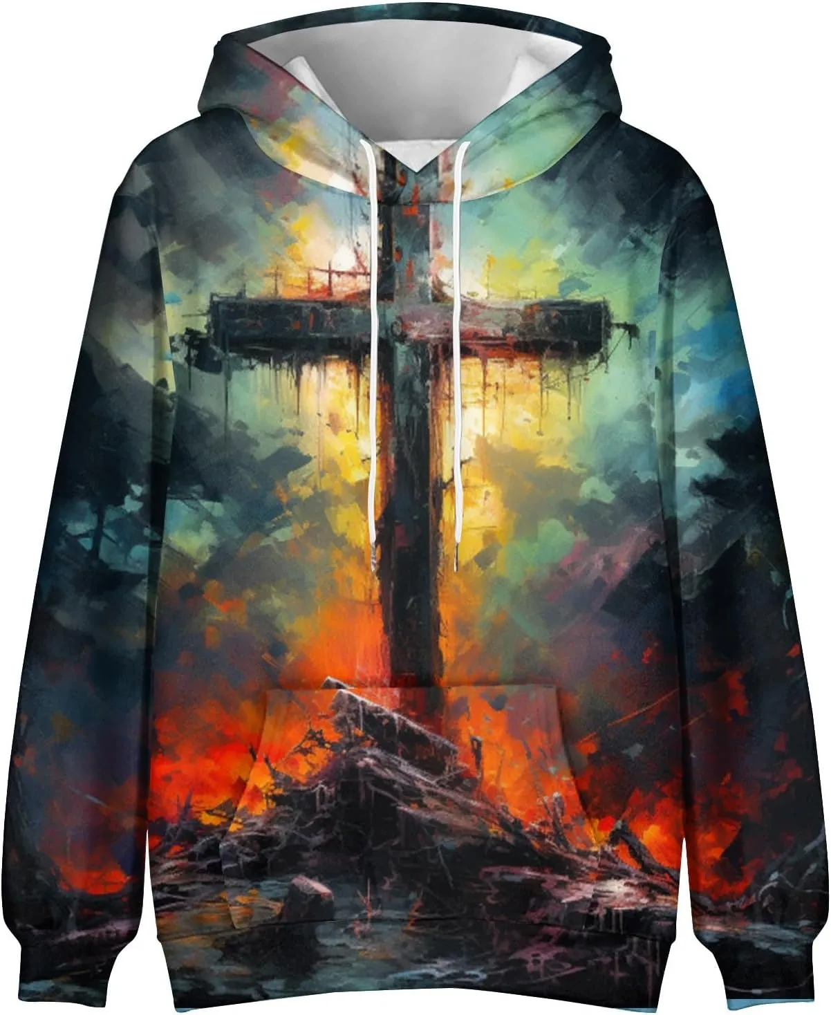 GOFULY Mens Graphic Hoodies Color Block Fall Sweatshirts Winter Hoodies Pullover Drawstring Long Sleeve Sweater With Pocket