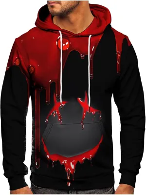 GOFULY Mens Graphic Hoodies Lightweight 3D Print Sweatshirts Fall Winter Outdoors Pullover Long Sleeve Outfits With Pockets
