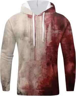 GOFULY Problem Solved Bloody Halloween Hoodies For Men Y2K Fall Halloween Sweatshirts Long Sleeve Winter 2024 Pullover
