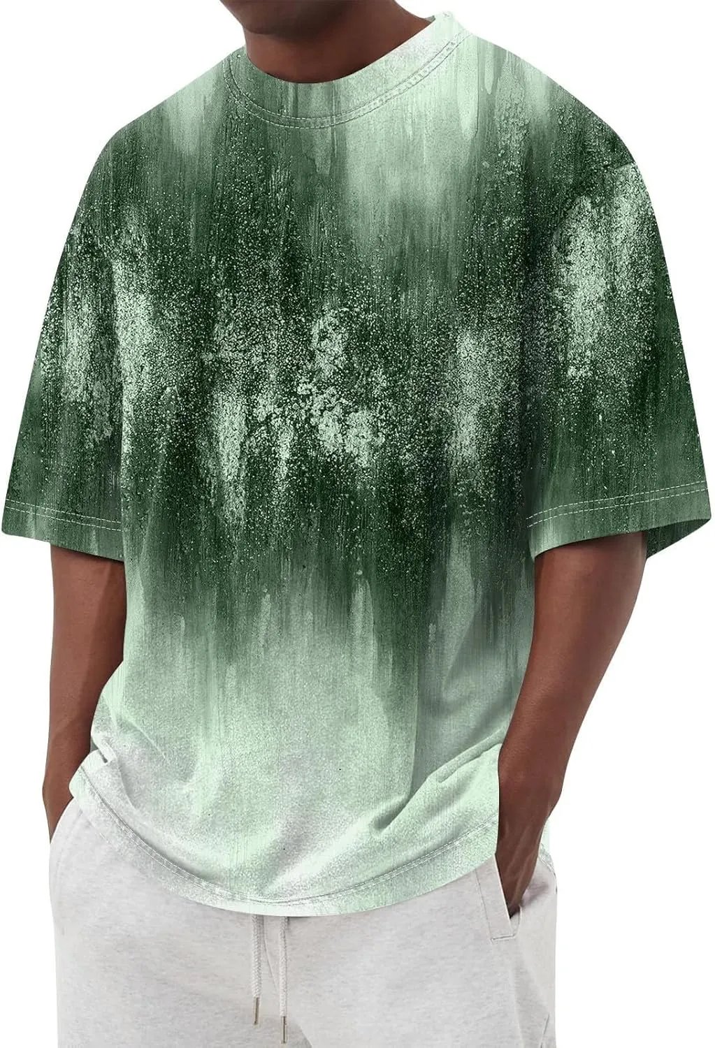 Graphic Shirts for Men Casual Fashion Short Sleeve Printed Crewneck Big and Tall Summer Beach Tshirts Loose Fit Shirt