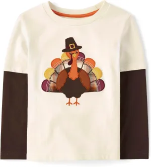 Gymboree Boys and Toddler Embroidered Graphic Long Sleeve Layered T-Shirts