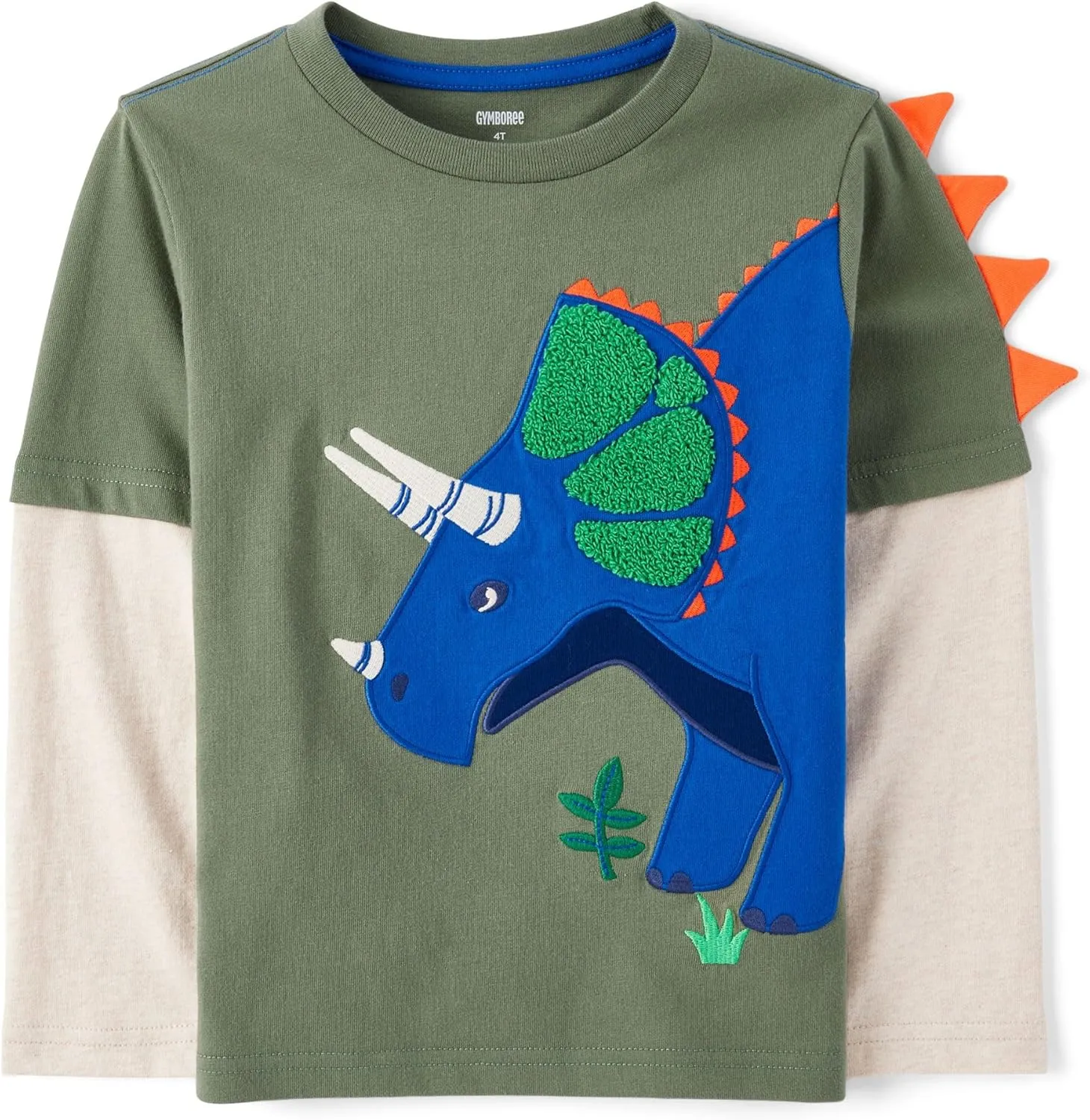 Gymboree Boys and Toddler Embroidered Graphic Long Sleeve Layered T-Shirts