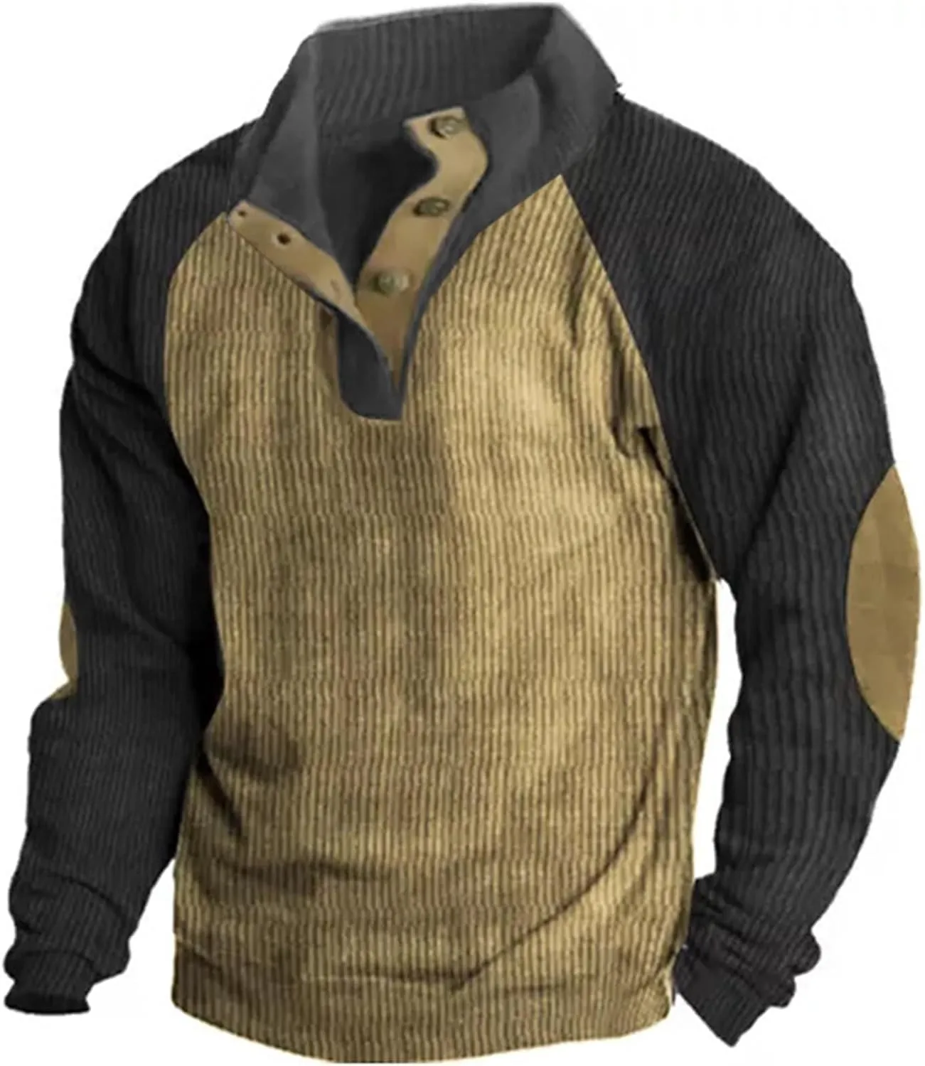 Hoodies For Men And Autumn Casual Long Sleeve Button Solid Color Long Sleeve T Shirt Top Gray Hoodie Custom Hoodie