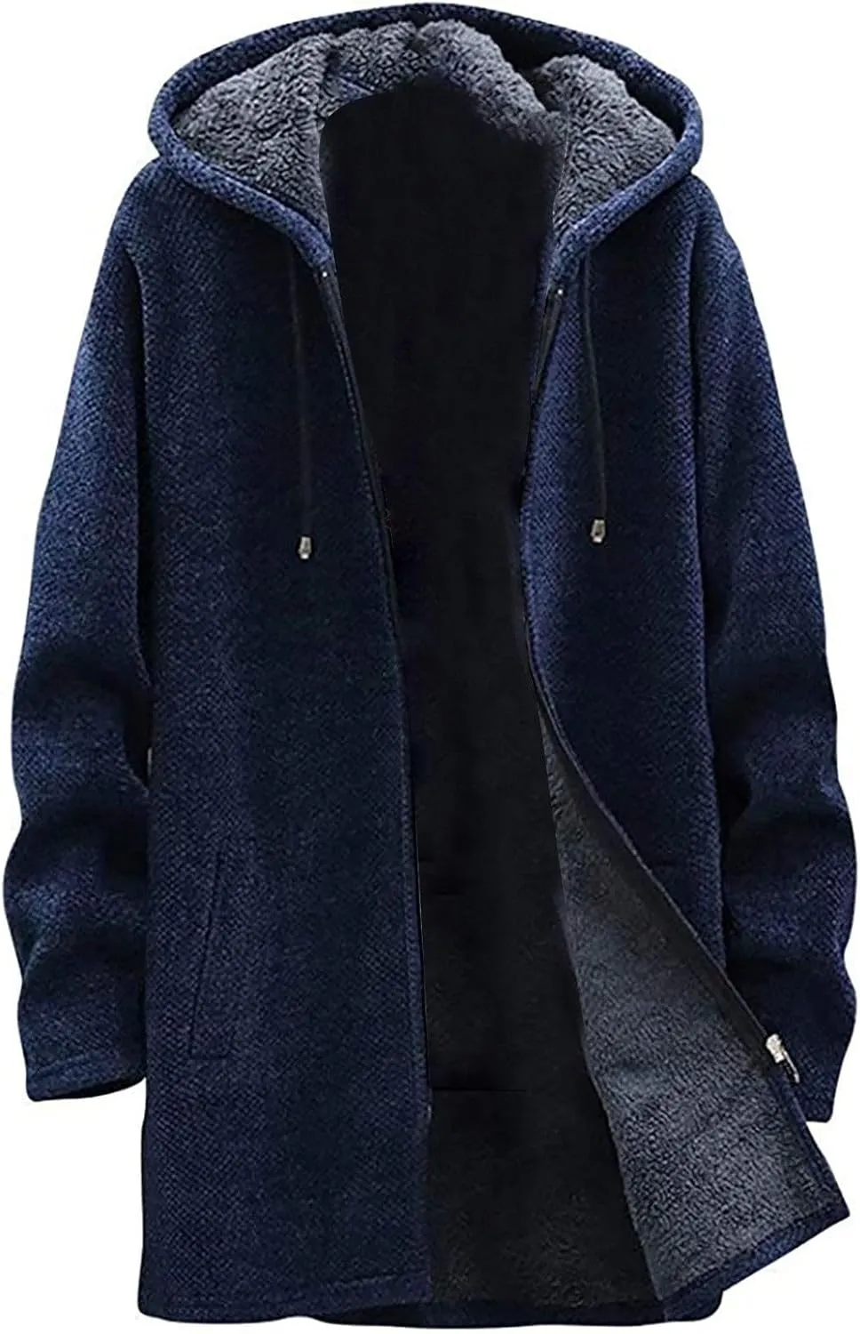 Hoodies for Men Zip up Warm Cardigan Knitted Sweater Sweatshirt Color Block Winter Warm Jacket Coats Outerwear