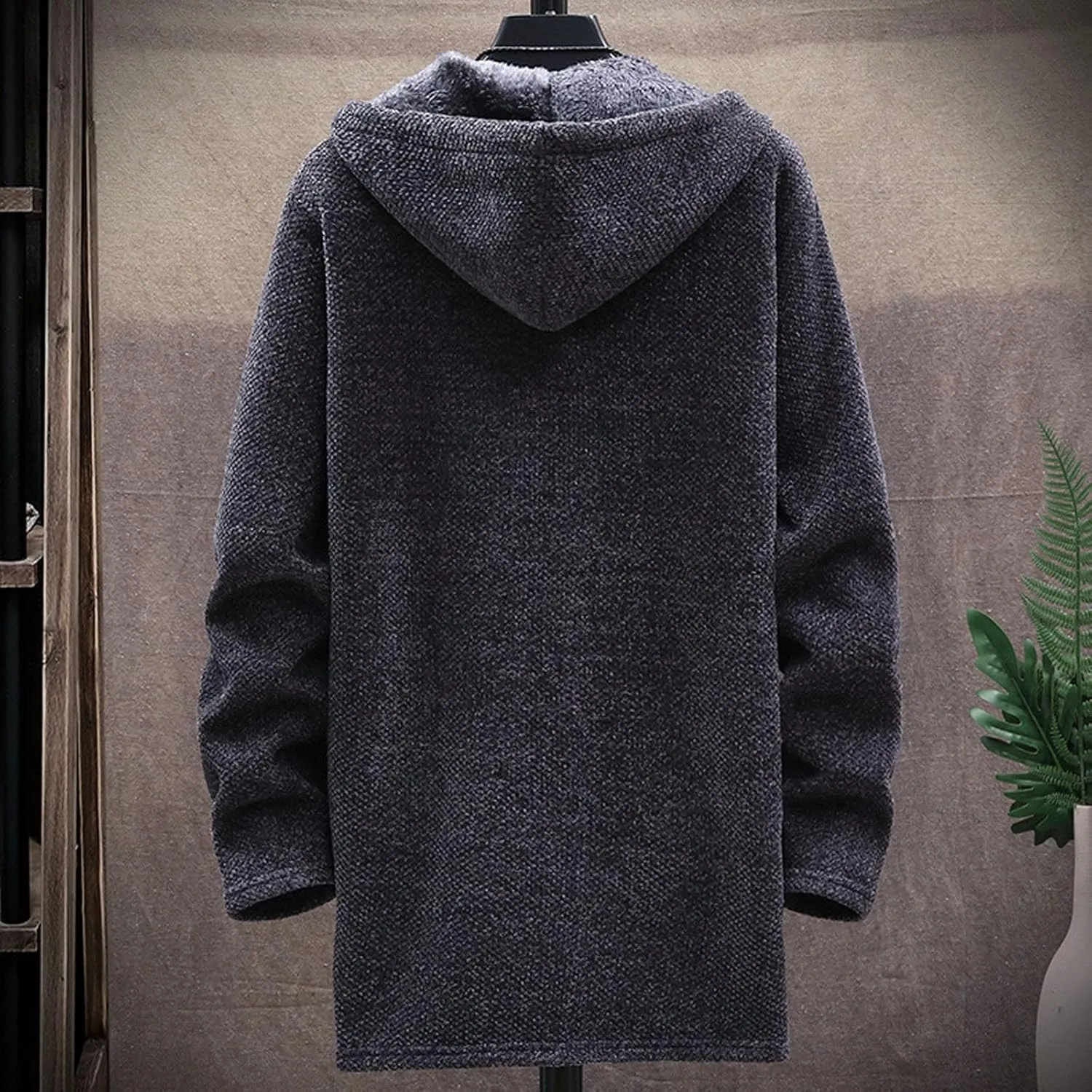 Hoodies for Men Zip up Warm Cardigan Knitted Sweater Sweatshirt Color Block Winter Warm Jacket Coats Outerwear