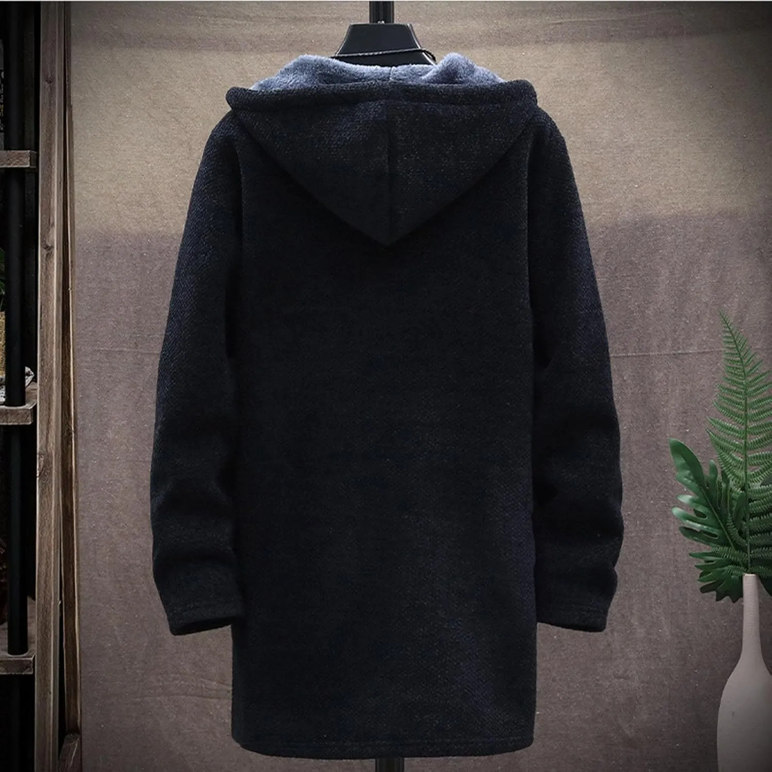 Hoodies for Men Zip up Warm Cardigan Knitted Sweater Sweatshirt Color Block Winter Warm Jacket Coats Outerwear