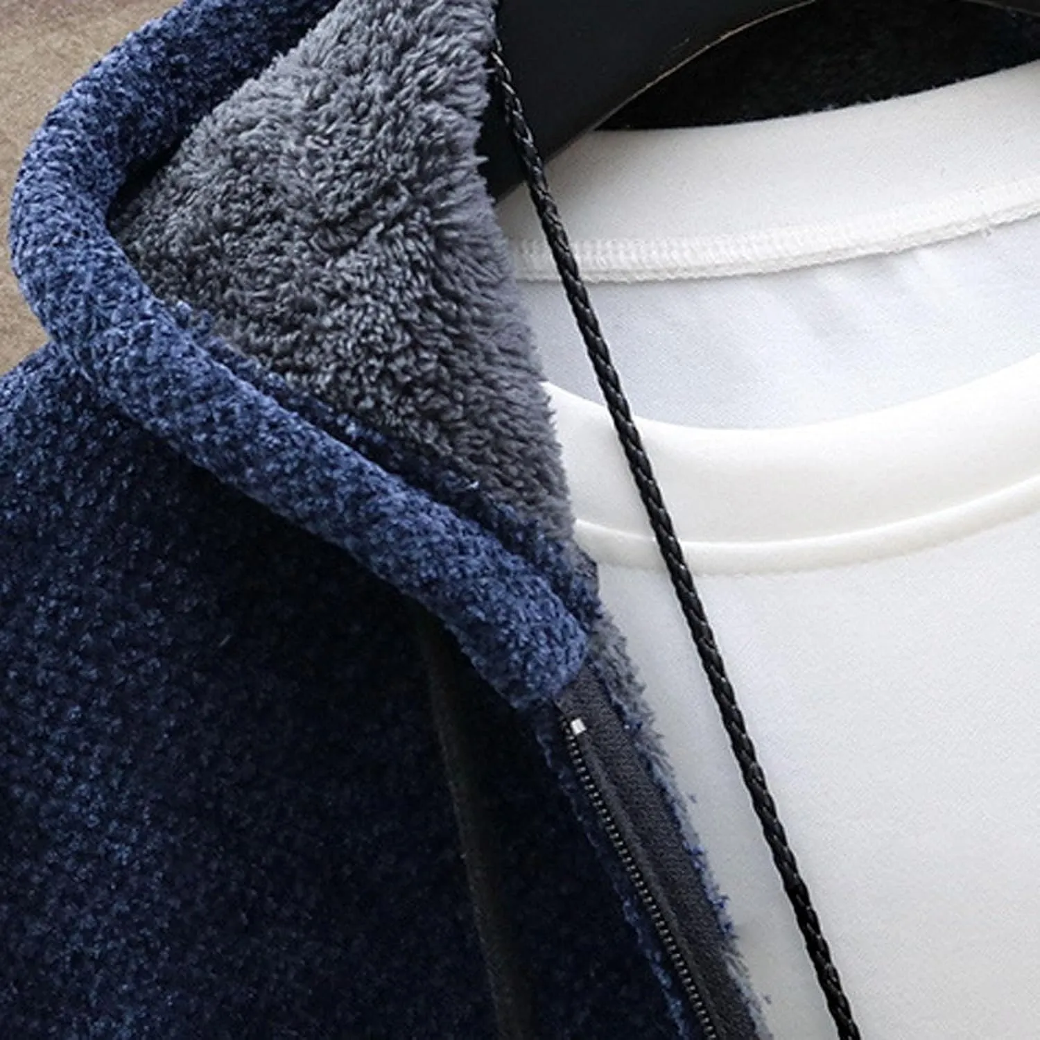 Hoodies for Men Zip up Warm Cardigan Knitted Sweater Sweatshirt Color Block Winter Warm Jacket Coats Outerwear
