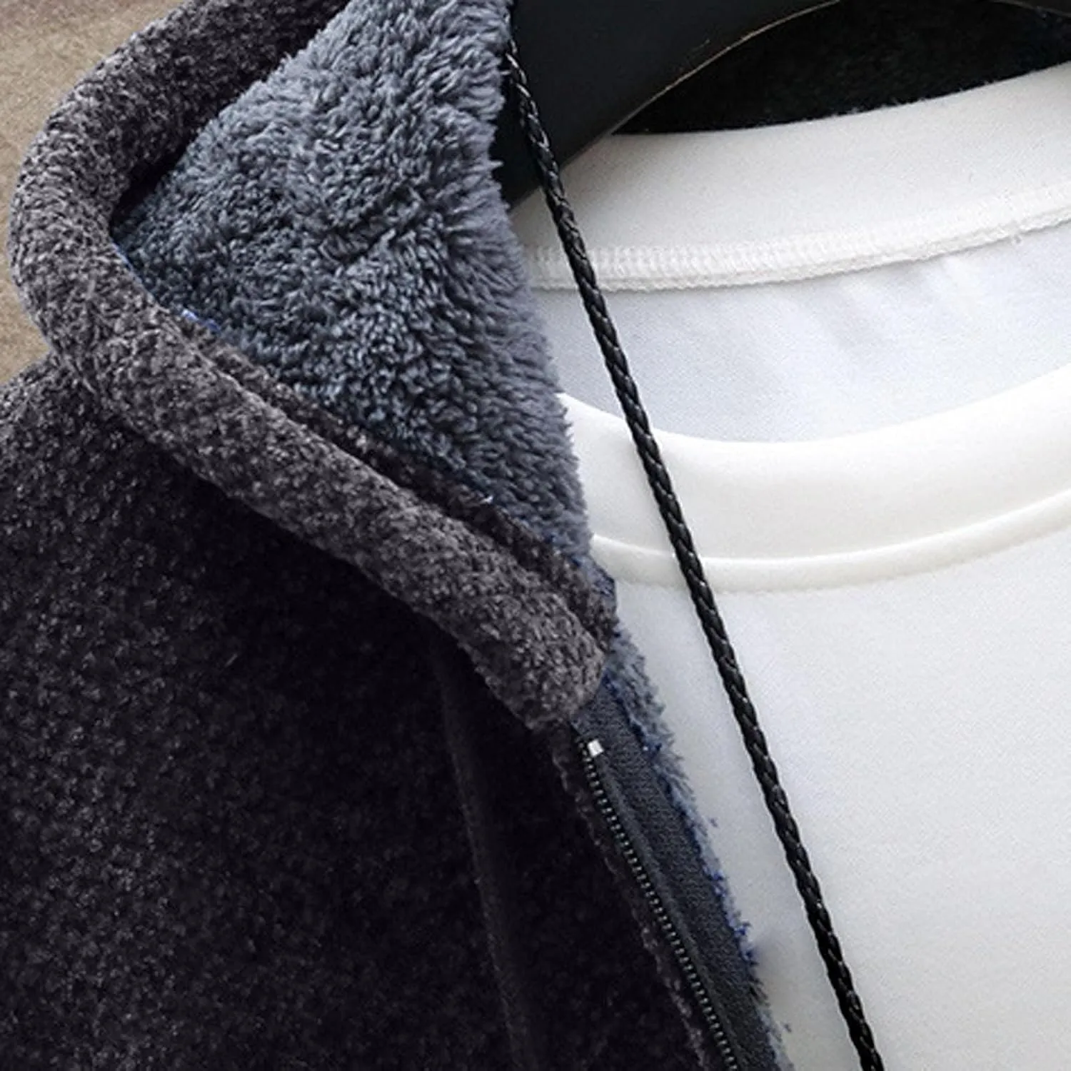 Hoodies for Men Zip up Warm Cardigan Knitted Sweater Sweatshirt Color Block Winter Warm Jacket Coats Outerwear
