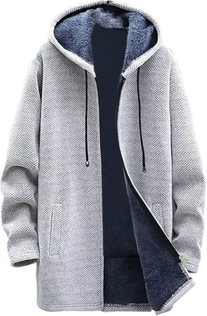 Hoodies for Men Zip up Warm Cardigan Knitted Sweater Sweatshirt Color Block Winter Warm Jacket Coats Outerwear