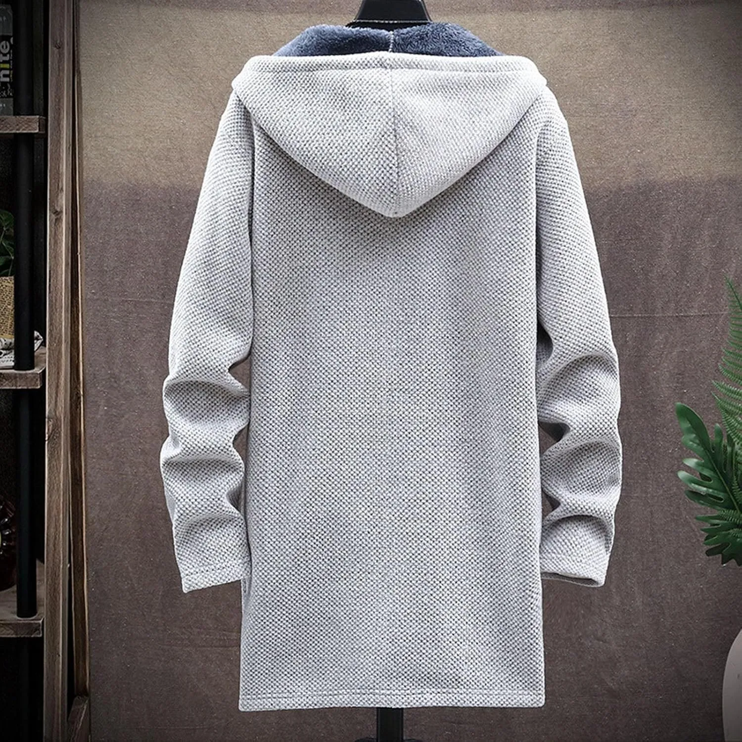 Hoodies for Men Zip up Warm Cardigan Knitted Sweater Sweatshirt Color Block Winter Warm Jacket Coats Outerwear