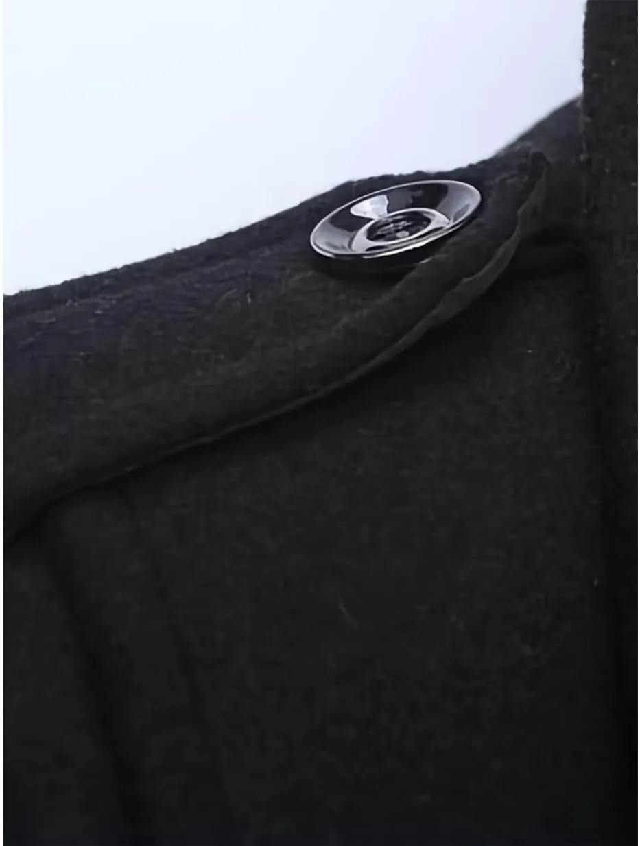 INVACHI Men's Wool Blend Coat Warm Winter Trench Coat with Removable Inner Collar Single Breasted Overcoat