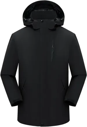 Jackets for Men Hooded Zipper Lightweight Waterproof Outdoor Raincoat Jacket Hiking Travel Rain Jacket with Pockets