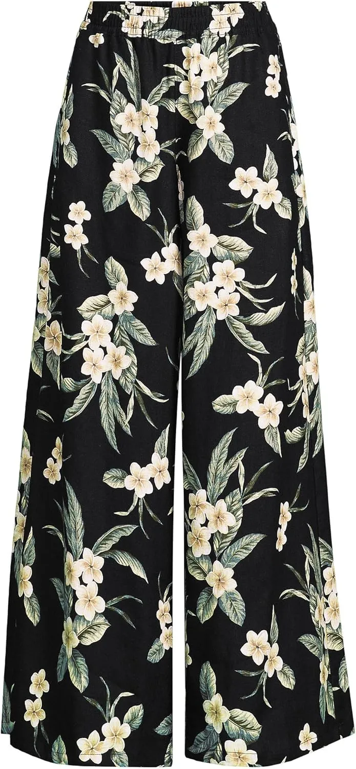 Lands' End Women's Linen High Rise Palazzo Pants