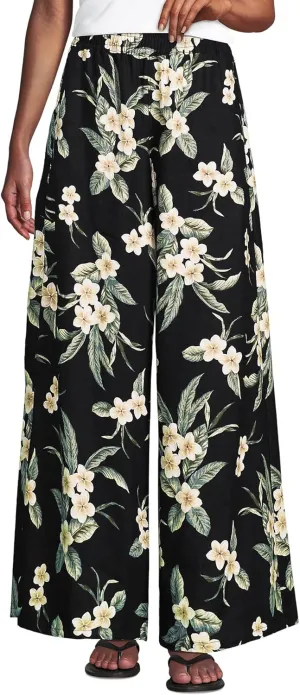 Lands' End Women's Linen High Rise Palazzo Pants