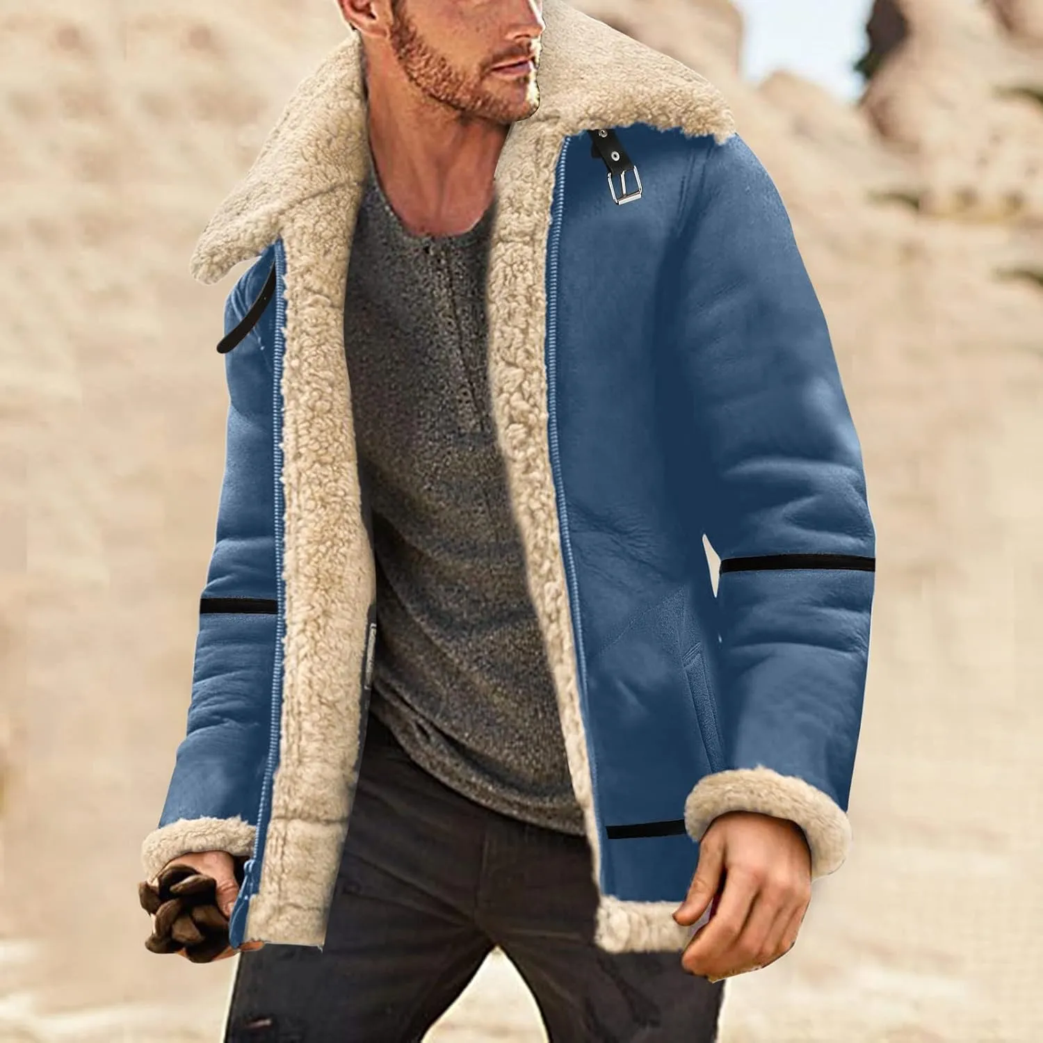 LCMTWX Coats for Men and Winter Jacket Coat Leisure Plus Size Hat Zip Pocket Cotton-Padded Warm Men's Thicken Warm Winter