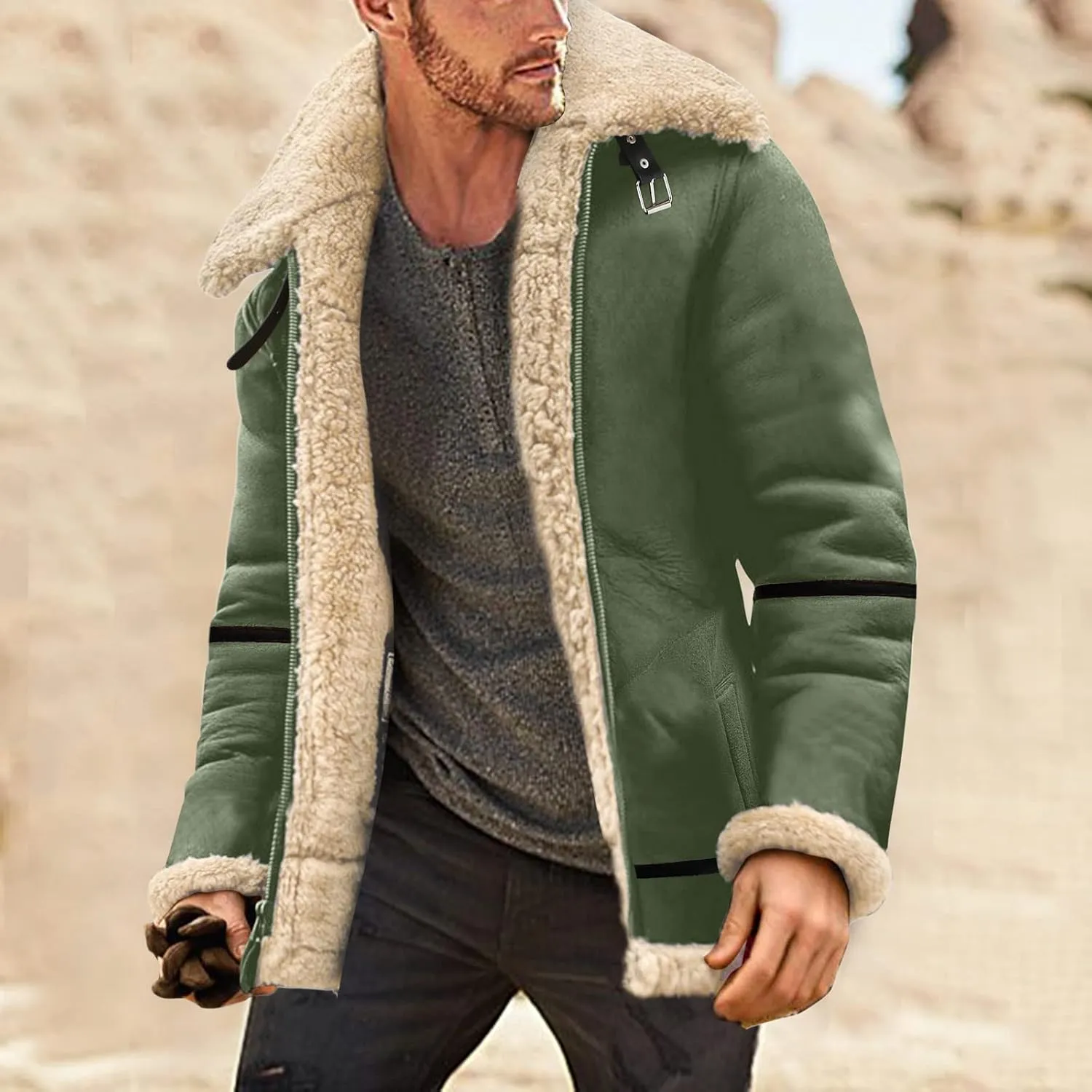 LCMTWX Coats for Men and Winter Jacket Coat Leisure Plus Size Hat Zip Pocket Cotton-Padded Warm Men's Thicken Warm Winter