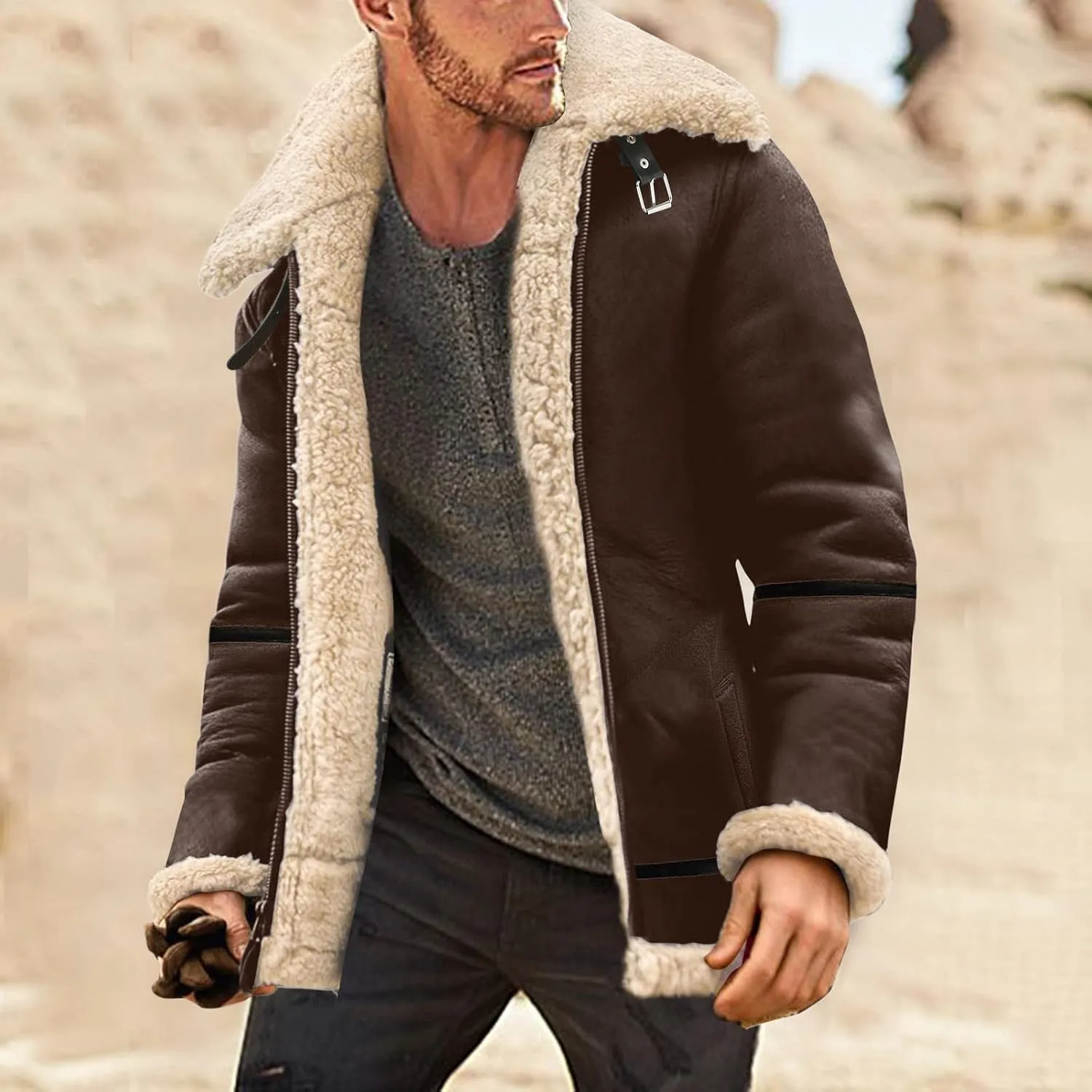 LCMTWX Coats for Men and Winter Jacket Coat Leisure Plus Size Hat Zip Pocket Cotton-Padded Warm Men's Thicken Warm Winter