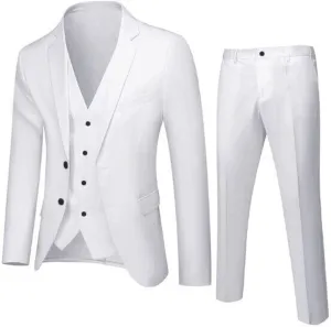 LCMTWX Men Suits Slim 3 Suit Business Wedding Party Jacket Vest & Pants Coat Men'S Suits Regular Fit MenS Suits Black Suit