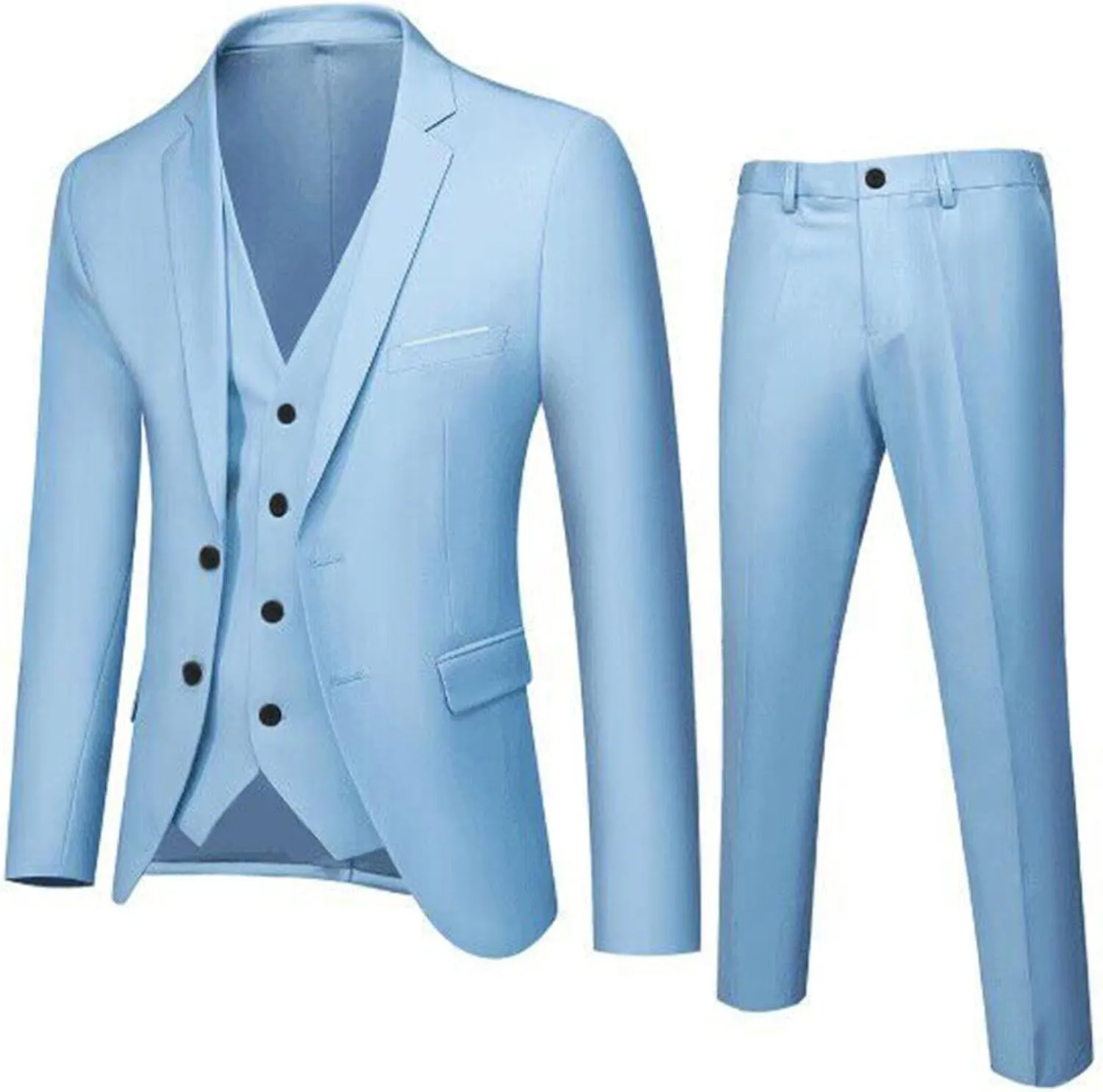 LCMTWX Men Suits Slim 3 Suit Business Wedding Party Jacket Vest & Pants Coat Men'S Suits Regular Fit MenS Suits Black Suit
