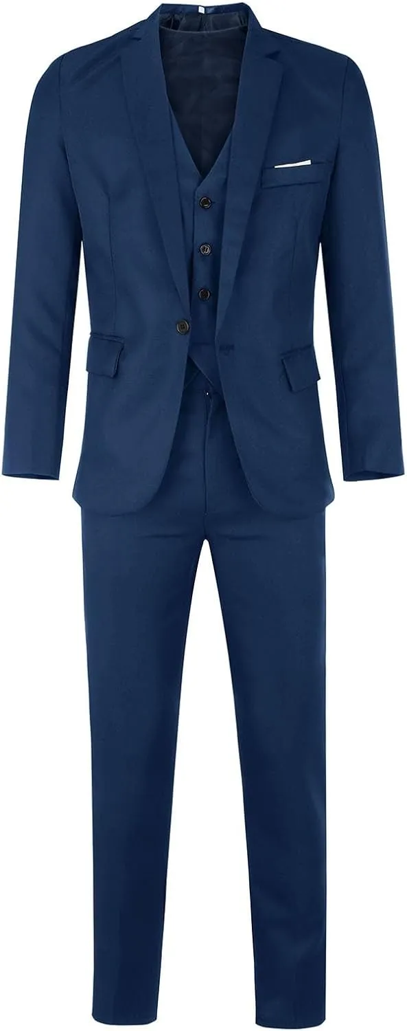 LCMTWX Men Suits Slim 3 Suit Business Wedding Party Jacket Vest & Pants Coat Men'S Suits Regular Fit MenS Suits Black Suit