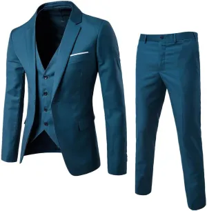 LCMTWX Men Suits Slim 3 Suit Business Wedding Party Jacket Vest & Pants Coat Men'S Suits Regular Fit MenS Suits Black Suit