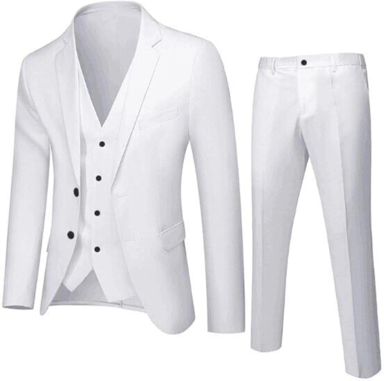 LCMTWX Men Suits Slim 3 Suit Business Wedding Party Jacket Vest & Pants Coat Men'S Suits Regular Fit MenS Suits Black Suit
