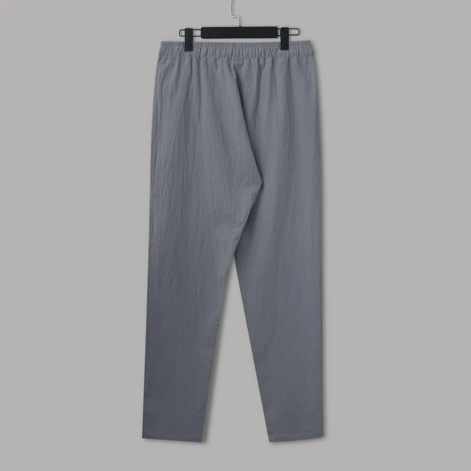 Linen Pants Men,Mens Casual Pants Lightweight Drawstring Beach Pants Elastic Waist Linen Pants Loose Beach Pants