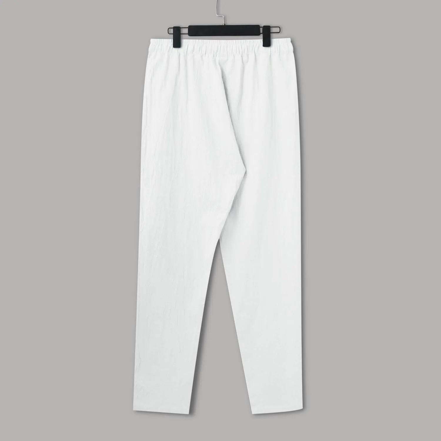 Linen Pants Men,Mens Casual Pants Lightweight Drawstring Beach Pants Elastic Waist Linen Pants Loose Beach Pants