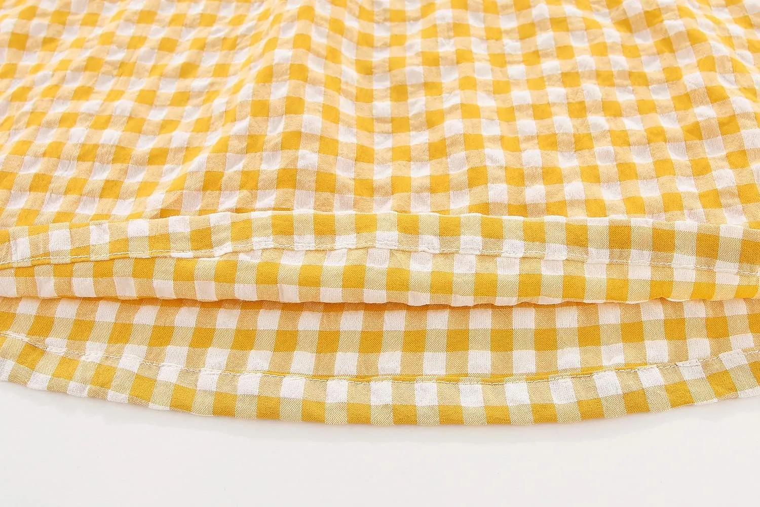 Little Girls Dresses Short Sleeve Cotton Plaid Kids Summer Dress