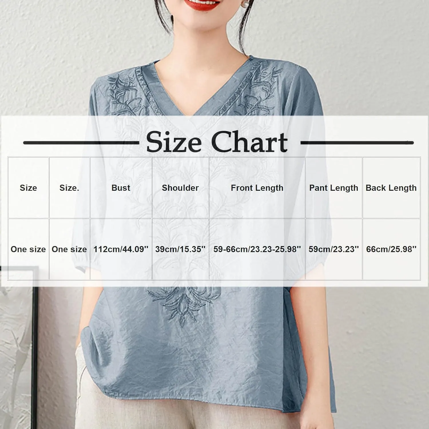 Lmdudan 2025 Summer Embroidered Tops for Women Cotton Linen Tees Half Sleeve V Neck Blouses Breathable Soft Comfy Shirts