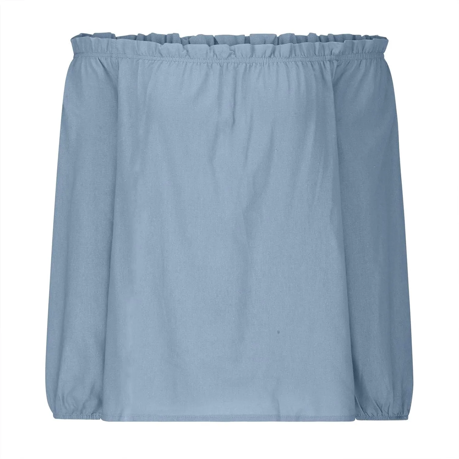 Lmdudan Women's Off The Shoulder Tops Shirred Neck Long Sleeve Flowy Cotton Linen Blouses Shirts 2025 Summer Beach Top Tees