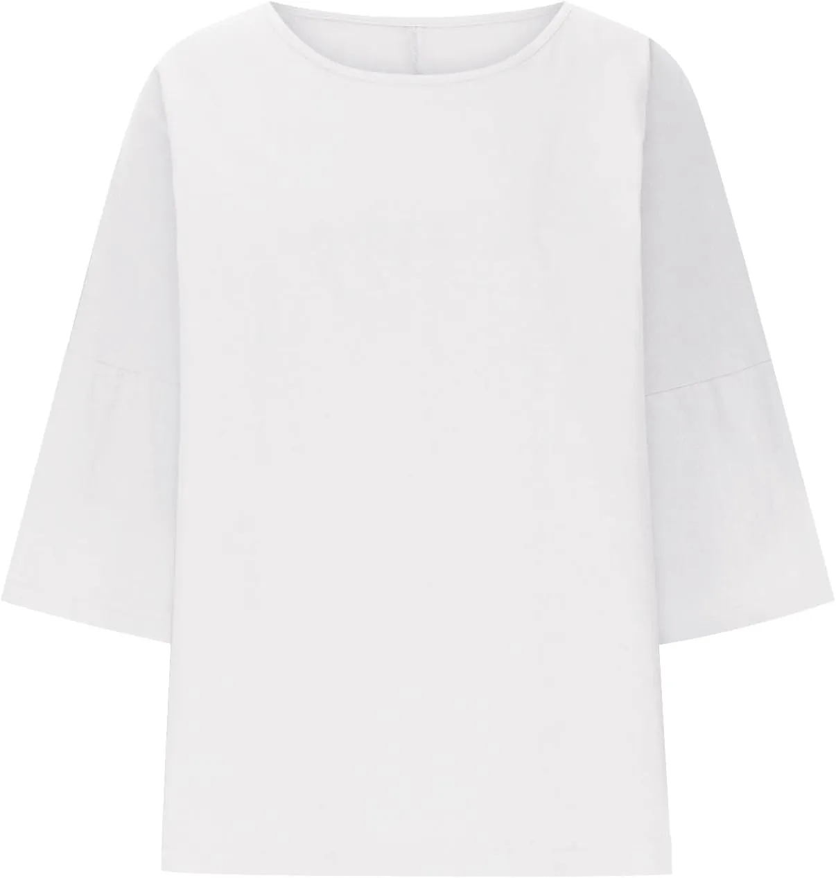 Lmdudan Women's Oversized T Shirts Plus Size 3/4 Sleeve Cotton Linen Shirt Casual Loose Fit Basic Tee Tops Blouses Tunics