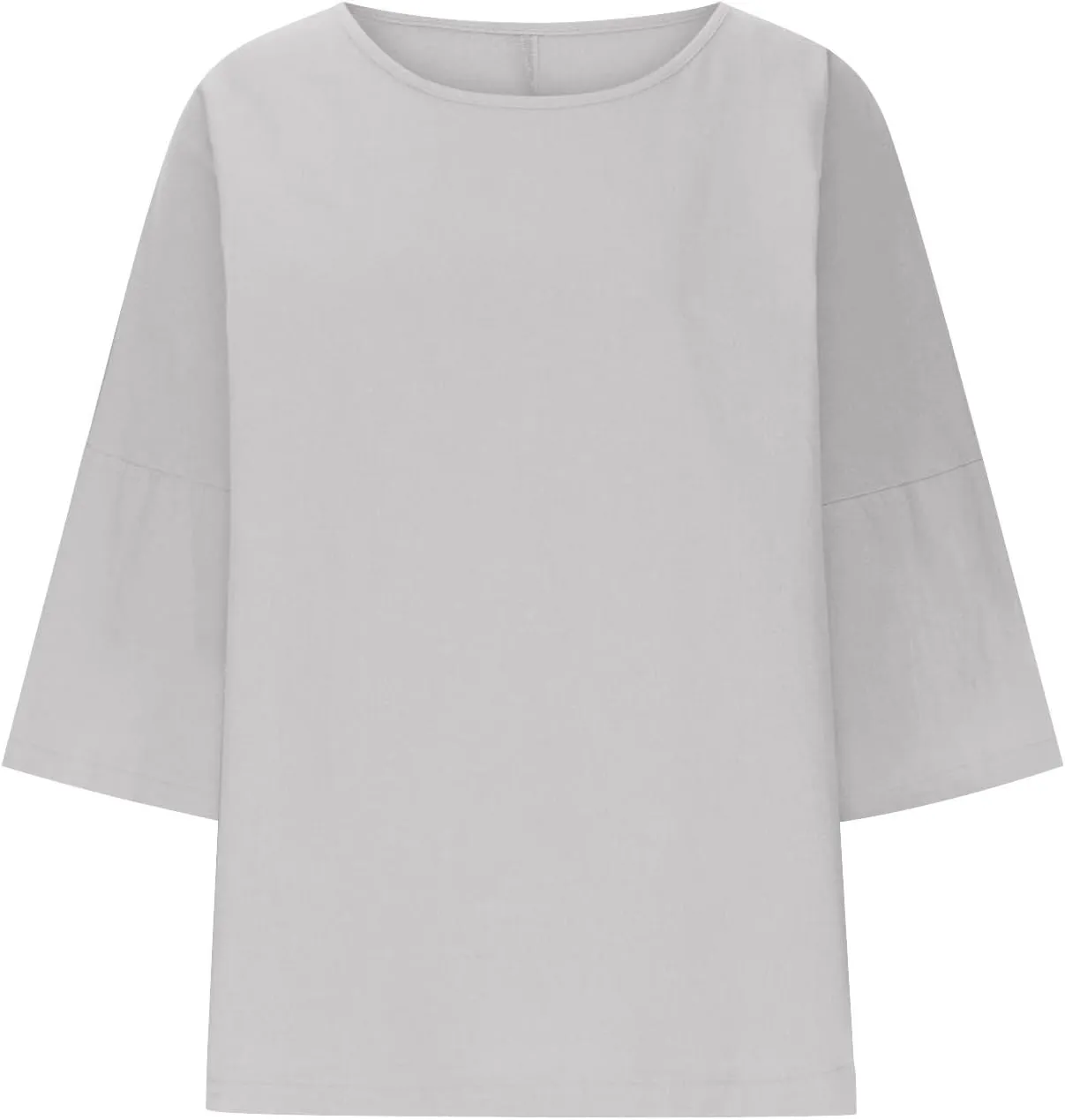 Lmdudan Women's Oversized T Shirts Plus Size 3/4 Sleeve Cotton Linen Shirt Casual Loose Fit Basic Tee Tops Blouses Tunics