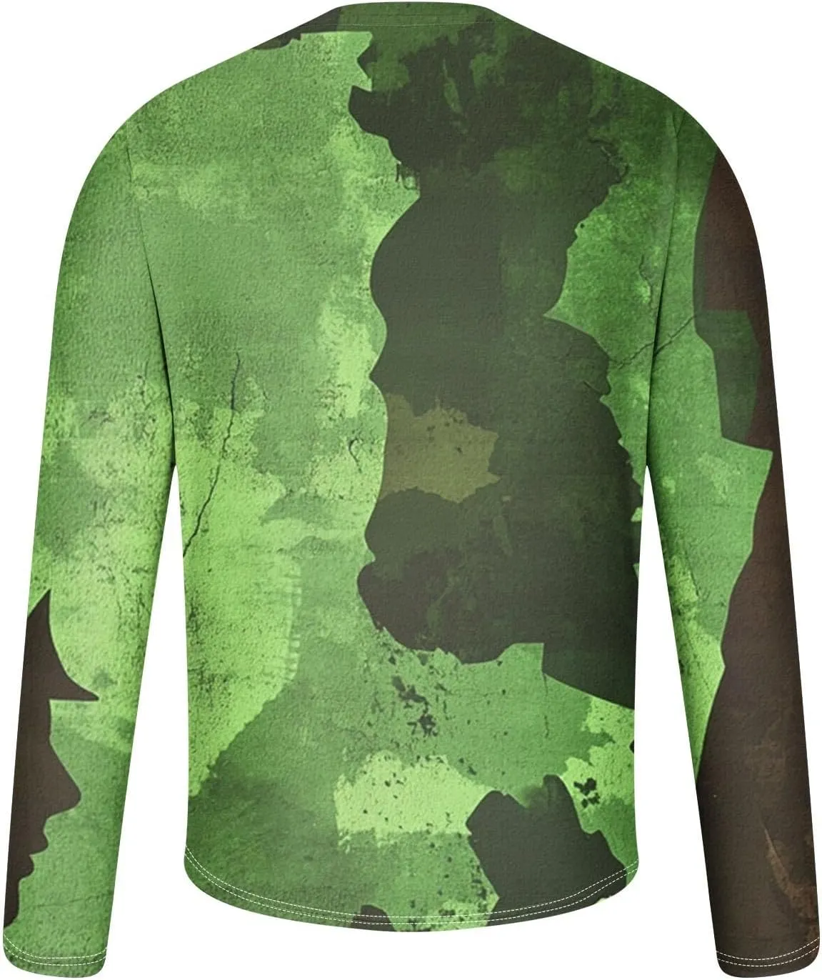 Long Sleeve Shirts for Men Camouflage Print Casual Stylish Workout Crewneck Cotton Sweatshirts Loose Fit Pullover Tees