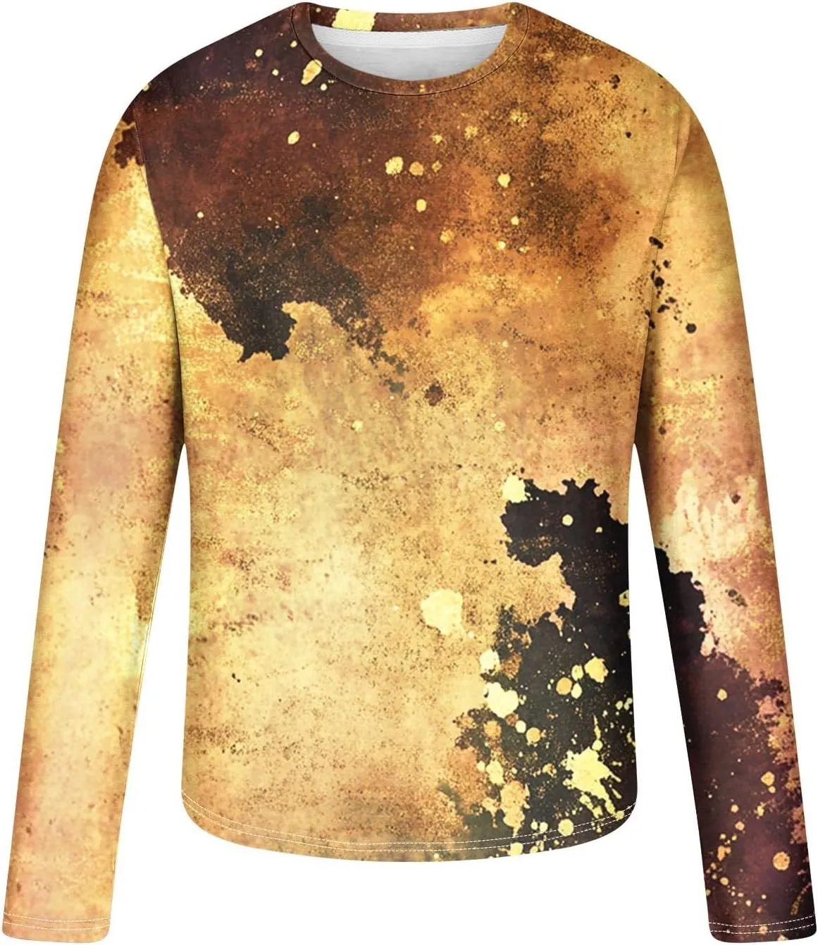 Long Sleeve Shirts for Men Camouflage Print Casual Stylish Workout Crewneck Cotton Sweatshirts Loose Fit Pullover Tees