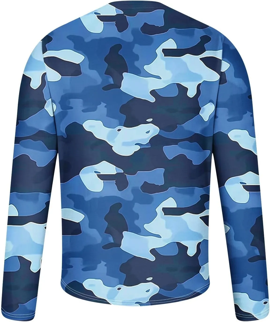 Long Sleeve Shirts for Men Camouflage Print Casual Stylish Workout Crewneck Cotton Sweatshirts Loose Fit Pullover Tees