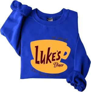 Luke's Diner Sweatshirts for Women，Crewneck Lukes Diner Graphic Long Sleeve Casual Pullover Preppy Girls Sweatshirt