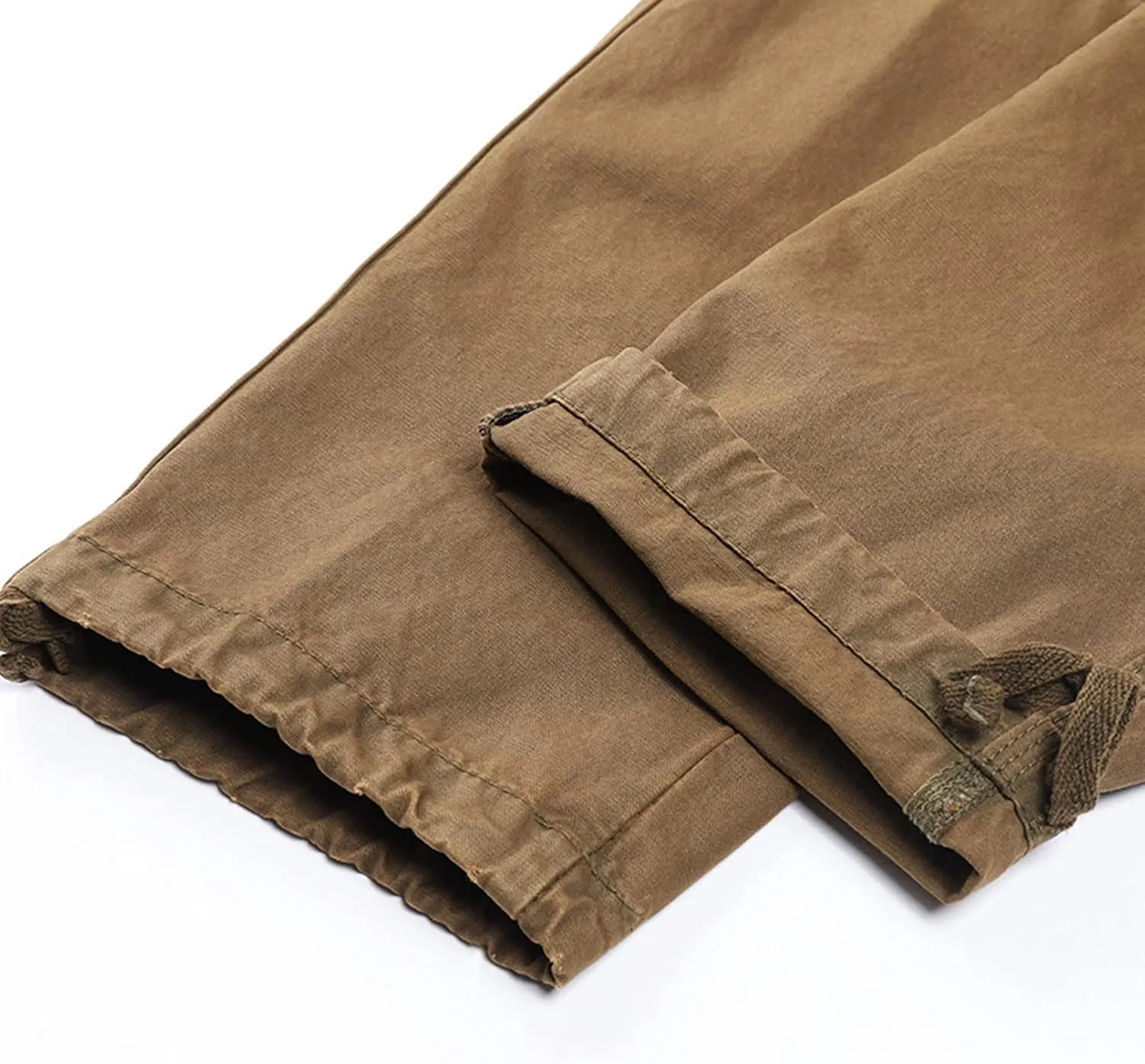 Lu's Chic Men's Cargo Pants Casual Multi-Pockets 100 Cotton Work Military Wild Work Pants